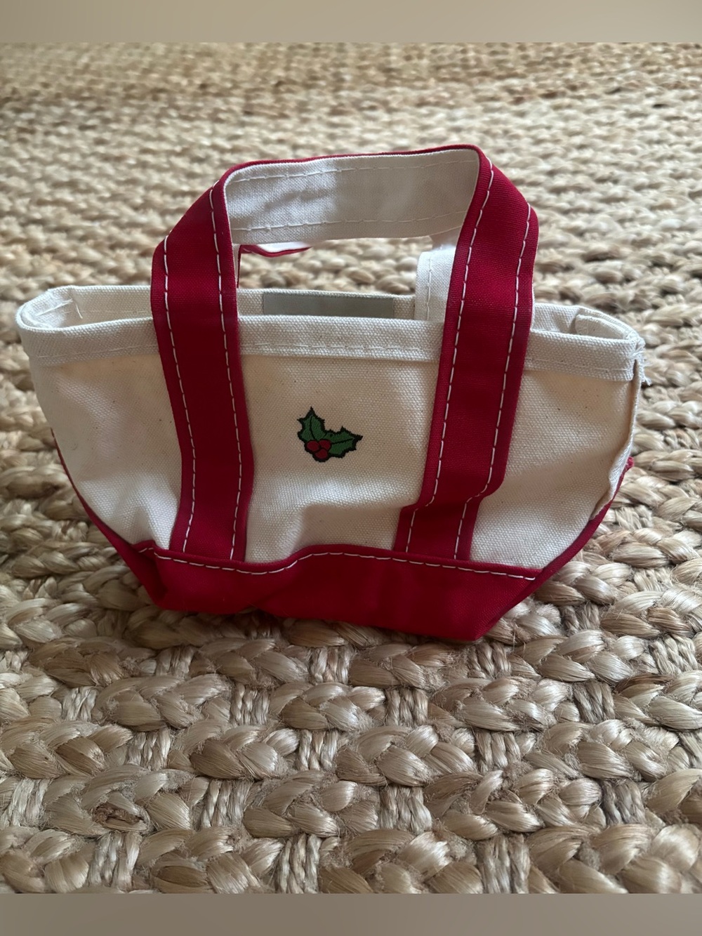 Vintage L.L. Bean mini Boat and Tote Holly leaf bag